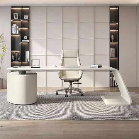 Luxury Office Desk Design, Architecture Studio Design Office, Luxury Office Design, Minimalist Office Desk, Factory Office, Site Office, Office Interior Design Modern, Modern Office Interiors, Home Office Furniture Sets