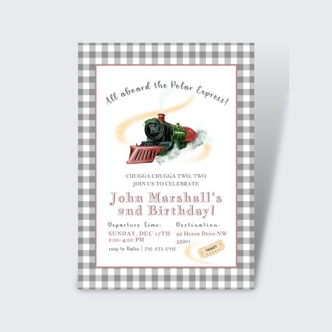 Train Birthday Party Invitations, Polar Express Movie, Movie Night Invitations, Train Birthday Party, Polar Express Train, North Pole Express, Photo Png, Trains Birthday Party, Express Train