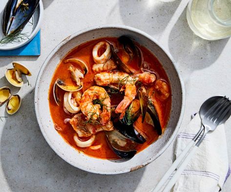 Because seafood isn't just for summer. Brodetto Recipe, Italian Seafood Stew, Seafood Medley Recipes, Seafood Photography, Restaurant Food Photography, Crab Pot, Everyday Dinners, Seafood Medley, Italian Seafood