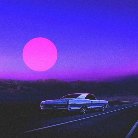 Purple Moon Wallpaper, 80s Vaporwave, Neon 90s, Nostalgia 80s, Lo Fi, Cyberpunk, Neon, Purple