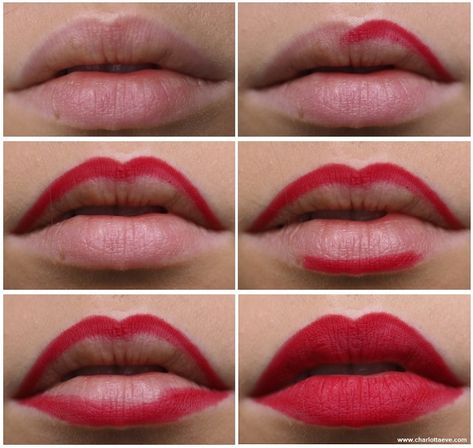 Eye Makeup For A Red Lip, Red Lipstick French Style, Makeup W Red Lips, Red Lipstick Over 50 Over 50, Red Lip Casual Outfit, How To Apply Matte Lipstick, How To Do A Red Lip, How To Apply Red Lipstick, How To Apply Red Lipstick Perfectly