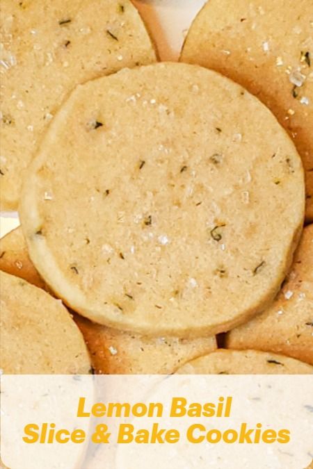 These buttery slice and bake cookies get a pop of bright flavor from lemon zest and fresh basil. Slice And Bake Cookie Recipes, Lemon Basil Cookies, Basil Cookies, Slice And Bake Cookies, Lime Cookies, Lemon Basil, Bake Cookies, Silicone Baking Mat, Cookie Exchange