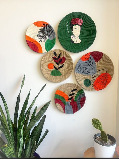 Frida kahlo wall hanging,african wall basket,wall hanging,livingroom wall decor,gift,frida kahlo wall decor,wicker wall basket,wall plate Terracotta Plates Wall Decor, Wicker Basket Wall Art With Name, Madhubani Wall Plates, Terracotta Plate Wall Art, Boho Basket Wall Art Woven, Wicker Wall Baskets, Boho Basket, Basket Wall Hanging, Wall Decor Hanging