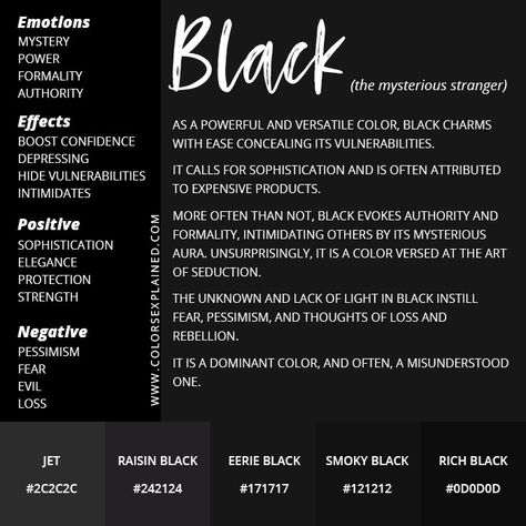 Color Black Meaning: Symbolism and Meaning of the Color Black ��• Colors Explained Ink Color Meaning Witchcraft, Black Color Symbolism, Color Meaning Personality, Seeing A Black Cat Meaning, Black Meaning, What Do Colors Mean, Mala Ideas, Black Color Meaning, Spiritual Meaning Of Black Cats