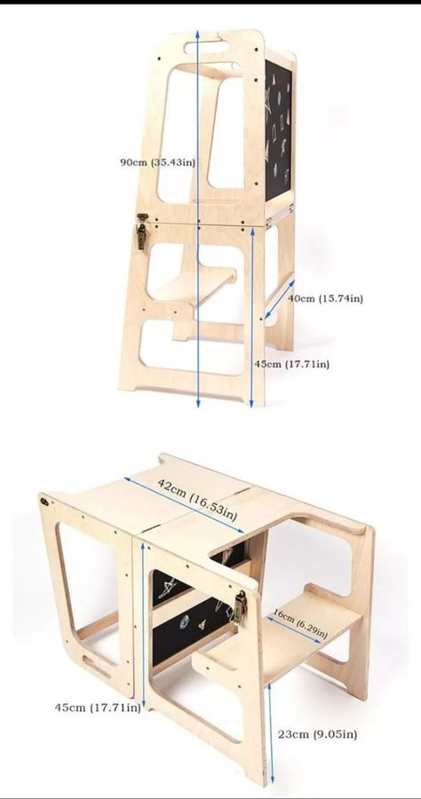 Montessori Tower, Apartemen Studio, Wooden Play Kitchen, Kitchen Furniture Diy, Diy Mud Kitchen, Wood Toys Plans, Kids Playroom Decor, Cnc Furniture, Montessori Furniture