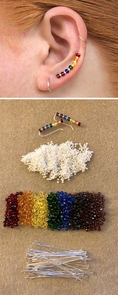 Gay Pride Jewelry, Pride Earrings, Pride Jewelry, Ear Climber Earrings, Pride Jewellery, Ear Climber, Rainbow Jewelry, Ear Earrings, Handmade Jewelry Tutorials