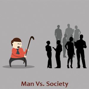 Man versus society Man Vs Society Conflict, Person Vs Person Conflict, Man Vs Man Conflict, Man Vs Society, Conflict In Literature, Man Vs Man, Elements Of Literature, Halloween Lunch Box, Types Of Conflict