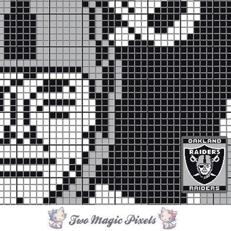 Oakland Raiders Logo crochet blanket pattern; c2c, cross stitch; graph; pdf Oakland Raiders Crochet Pattern, Raiders Blanket Crochet, Raiders Crochet Blanket Pattern, Raiders Cross Stitch Pattern, Raiders Blanket, Bead Medallion, Cross Stitch Plastic Canvas, Two Magic Pixels, Cross Stitch Graph