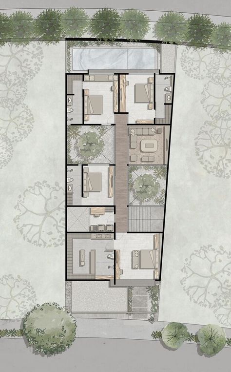 Gallery of Zibu House / Di Frenna Arquitectos - 13 Bungalow Plans Layout, 100sqm House Design, Plan Layout Design, Interior Design Floor Plans, Residential Floor Plan, Architecture Floor Plan, Small House Floor Plan, Small Farmhouse Plans, First Floor Plan