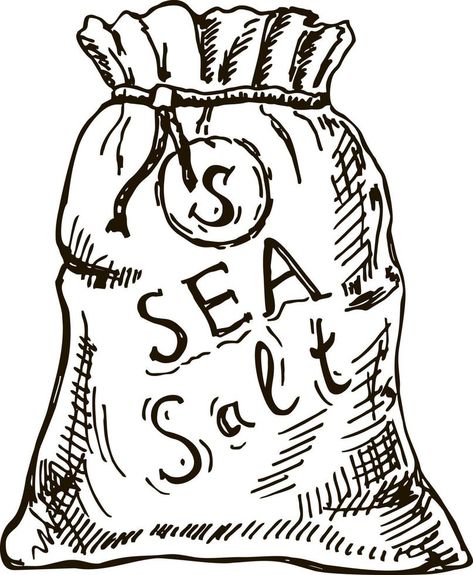 Salt a bag of salt, sea salt. Kitchen salt baking or cooking spice ingredient sketch Salt Drawing, Salt Illustration, Sea Salt Kitchen, Simple Image, A Bag, Sea Salt, Logo Templates, Vector Logo, Vector Free