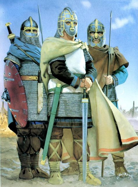 The Anglo-Saxon warriors were one of the most brutal warriors. Carrying barbed-spears that were over two meters long, these warriors would fight every battle like it was their last. Saxon History, Anglo Saxon History, Historical Warriors, Germanic Tribes, Heroic Fantasy, Ancient Warfare, Early Middle Ages, Ancient Egyptian Art, Medieval Period