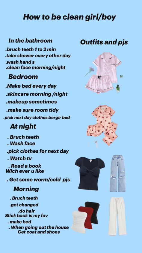 Lots of tips how to be a clean girl like some clothes style and much more How To Be A Clean Girl Tips, How To Be More Clean, How To Be Basic, That Girl Cleaning Routine, Clean Girl Aesthetic Tips, How To Become Clean Girl, How To Become A Clean Girl, How To Be Clean Girl, Clean Girl Tips