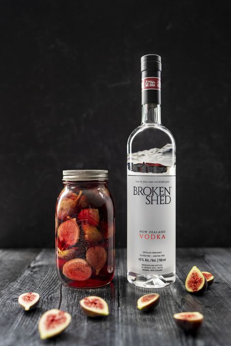 Fig-Infused Vodka Recipe | Broken Shed Vodka | Broken Shed Vodka Fig Infused Vodka, Infused Vodka Recipes, Black Mission Fig, Vodka Recipes, Infused Vodka, Cheese Cloth, Vanilla Flavoring, Wine And Spirits, Mocktails