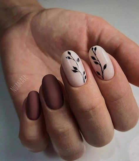 Nail Art Feuille, Green Nail Art, How To Cut Nails, Subtle Nails, Work Nails, Blush Nails, Short Acrylic Nails Designs, Brown Nails, Bridal Nails