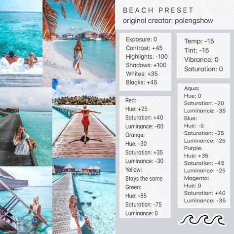 Free Lightroom preset! Originally created by Polengshow. #lightroom #preset #tutorial Lightroom Presets Guide, How To Create Presets In Lightroom, Preppy Lightroom Presets Free, Beach Photo Edit Lightroom, Bright Lightroom Presets Tutorial, Lightroom Blue Preset, Bright Presets For Lightroom Free, Lightroom Preset Recipes, Beach Presets Lightroom