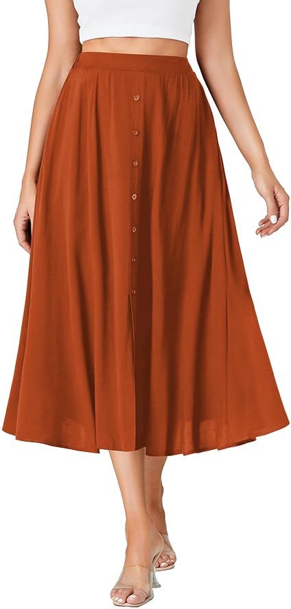 Amazon Thanks You Skirts For Mid Size Women, Long Skirt Petite Woman, High Waisted Skirt Pattern, Wide Pleated Skirt, Kibbe Romantic, A Line Midi Skirt, Flowy Skirts, Essential Wardrobe Pieces, Skirts Flowy