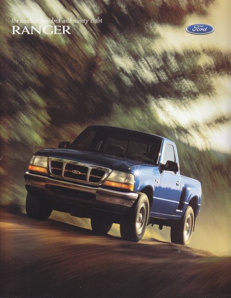 Ford Ranger Pick-up, sales brochure, USA, 1998 90s Ford Ranger, 1998 Ford Ranger, Built Ford Tough, Sales Brochure, Ford Pickup Trucks, Retro Car, Car Sales, Mini Trucks, Ford Pickup