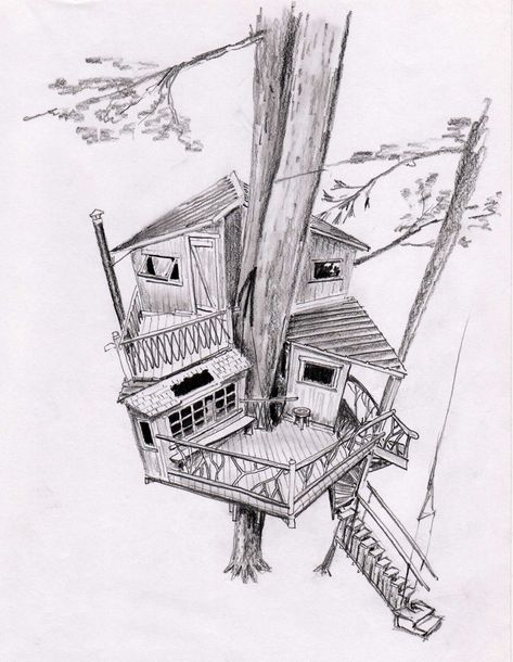 From The Tree House - https://dovetails.wordpress.com/category/tree-house/ Tree House Sketch, Oak Tree Tattoo Sleeve, Dream House Drawing, Tree House Drawing, Simple Tree House, House Design Drawing, Beautiful Tree Houses, Engineering Drawing, Tree House Plans