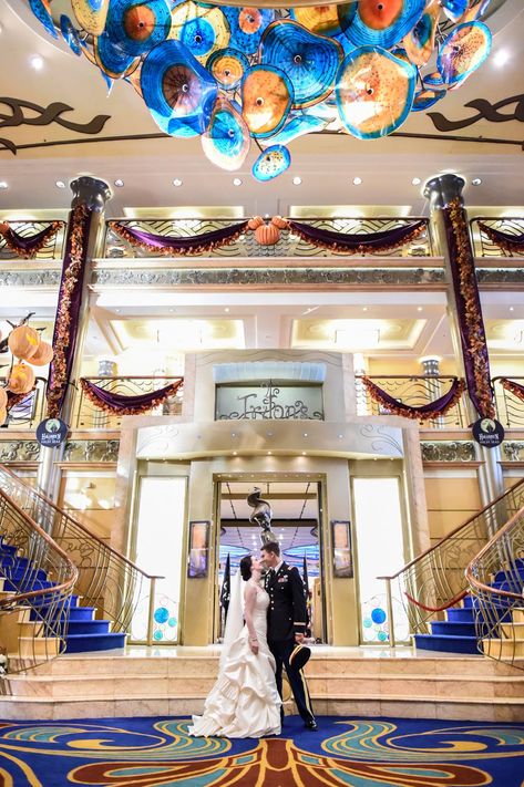 Disney Cruise Wedding for $5K Disney Cruise Wedding, Cruise Ship Wedding, Disney Wonder Cruise, Disney Wonder, Disney World Wedding, Disney Wedding Cake, Disney Cruise Ships, Disney Wedding Theme, Disney Fairy Tale Weddings