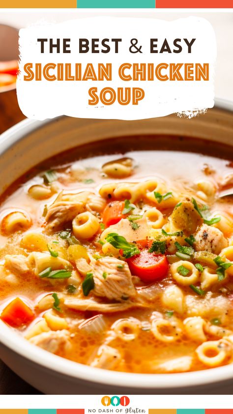 Discover the warmth of Sicily in a bowl with this Sicilian Chicken Soup! A recipe that's both hearty and heartwarming, perfect for those cozy evenings. Filled with rich flavors, fresh vegetables, and tender chicken, it's a taste of Italian comfort food at its finest. This Sicilian Chicken Soup is not just a meal, but a journey through the rustic countryside of Sicily. The aroma, the flavors, the sheer joy of cooking – it's all here. Share with family and savor every spoonful! Sicilian Chicken Soup Recipes, Spicy Sicilian Chicken Soup, Italian Chicken Soup Crockpot, Italian Chicken Noodle Soup Recipes, Chicken Pizzoli Soup, Chicken Soup Italian, Mama Mandola's Sicilian Chicken Soup, Copycat Carrabbas Sicilian Chicken Soup, Sicilian Chicken Soup Crockpot