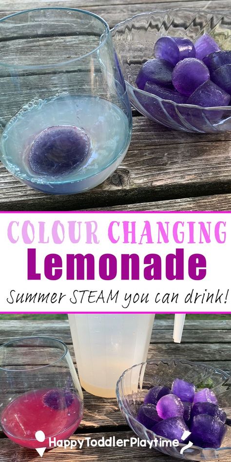 Make colouring changing lemonade with your kids on a summer day and amaze and refresh them! A STEAM activity you can drink! Summer Science Activities, Summer Preschool Crafts, Steam Activity, Summer Science, Summer Preschool, Steam Activities, Science Activities For Kids, Can Drink, Cool Science Experiments