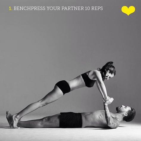 ❤ Couples Workout ❤ - Bench press your partner 10 times! Couples that train together, stay together Couples Workout, Couples Yoga Poses, Partner Yoga Poses, Yoga Girls, Yoga Poses For Two, Yoga Nature, Weight Training Programs, Couples Yoga, Strength Training Program