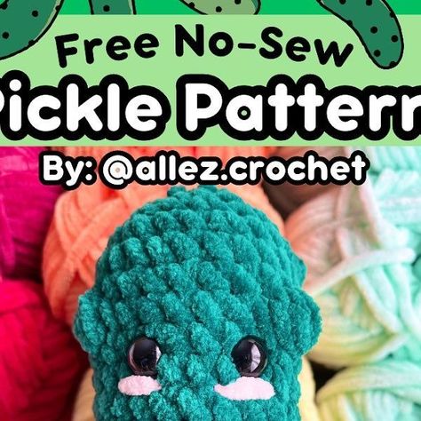 Allez Crochet🤍 on Instagram: "💚Free Pickle Pattern!💚

SURPRISE! ☺️ Thank you all SOOOO much for 4k! 🥳 Some of you have been requesting I type up my pickle pattern… so here we are! Just a small token of my gratitude for all your love and support! 💚 I hope you enjoy!!!

These pickles are so quick and easy to make! And they sold out at my last market! 🫶🏼 (Don’t forget to SAVE this post so you can find it later!)

Please let me know if you have any questions about the pattern!

Next giveaway will be at 5k! 😱

#handmade #crochet #amigurumi #plushies  #handmadeplushies #plushiesofinstagram #crochetersofinstagram #instacrochet #freepattern #freecrochetpattern" Pickle Crochet Pattern Free, Amigurumi Plushies, Handmade Plushies, Crochet Inspo, Diy Crochet Projects, Love And Support, Cute Crochet, Diy Crochet, My Last