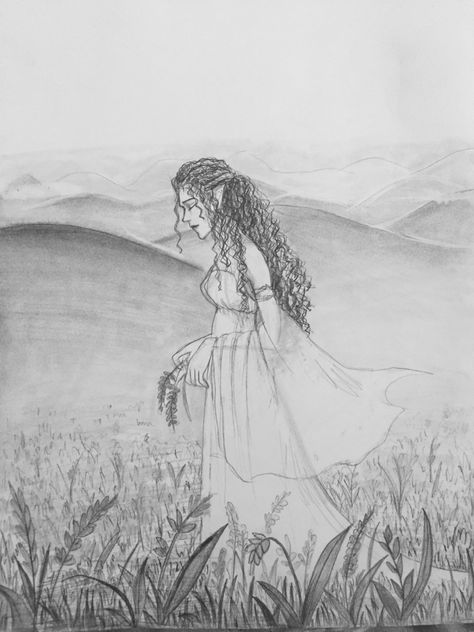 Grass Sketch Drawings, Flower Field Drawing Pencil, Storybook Drawing, Meadow Sketch, Elf Creature, Seizures Quotes, Girly Sketches, Fantasy Royalty, Forest Sketch