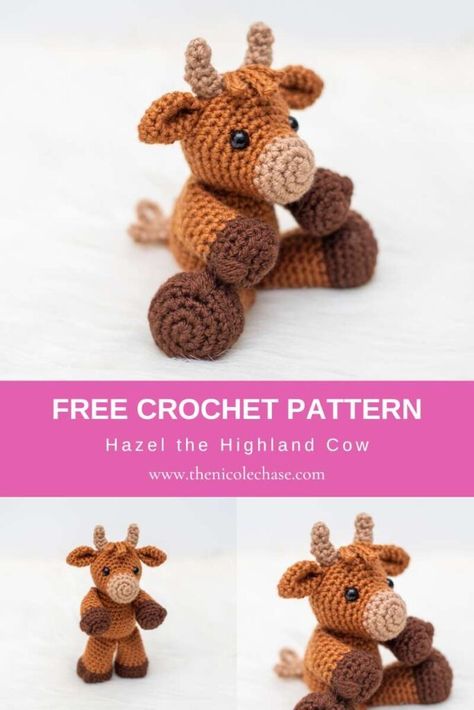 Crochet Highland Cow - FREE Highland Cow Crochet Pattern Crochet Cow Bookmark, Mini Highland Cow Crochet Pattern, Crochet Mini Highland Cow Free Pattern, Longhorn Cow Crochet Pattern Free, Crocheted Highland Cow Free Pattern, Free Crochet Pattern For Highland Cow, Crochet Highland Cow Pattern Free Amigurumi Cows, Hyland Cow Crochet Pattern, Free Highland Cow Crochet Pattern