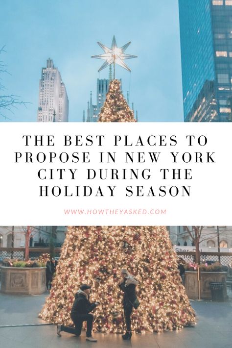 New York City Proposal Christmas, New York Christmas Engagement, New York Christmas Proposal, Nyc Christmas Engagement Photos, Nyc Christmas Proposal, New York Proposal, Proposal Locations, Places To Propose, Best Places To Propose