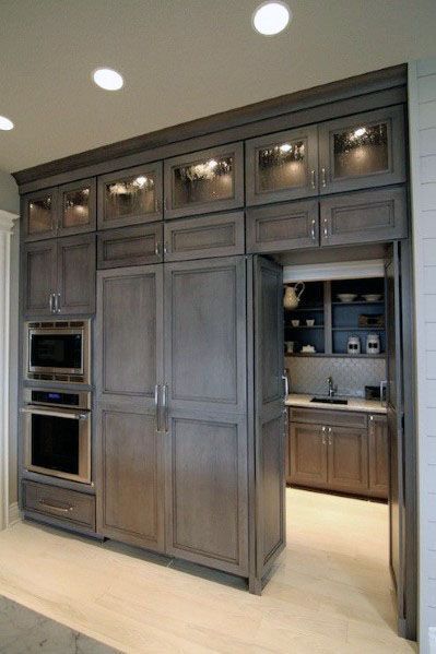 Hidden Pantry, Fancy Kitchens, Hidden Rooms, Kitchen Pantry Design, Kitchen Farmhouse, Secret Rooms, Butler's Pantry, Butler Pantry, Transitional Kitchen