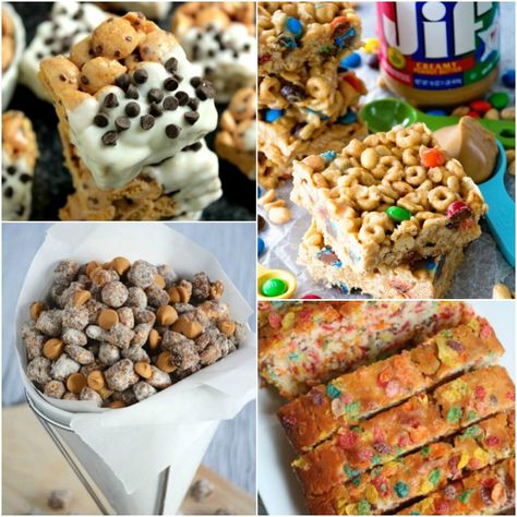 16 Super Cool Recipes Made With Cereal Cereal Treat Recipes, Cheerios Recipes, Berry Cereal, Cinnamon Cereal, Cookie Crisp, Cereal Bar, Crunch Cake, Cereal Killer, Square Recipes