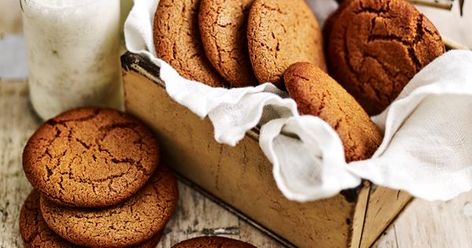 Gingernuts | Australian Women's Weekly Food Ginger Desserts, Gingersnap Cookies, Cake Stall, Anzac Biscuits, Biscuit Sandwich, Ginger Biscuits, School Cake, Cream Biscuits, Ginger Nut