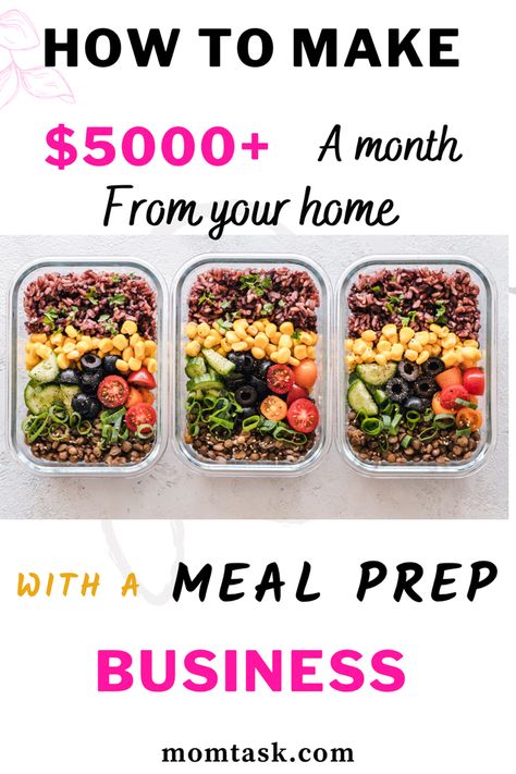 Starting a meal prep business from home can be a fulfilling and profitable . Meal prep businesses involve preparing and delivering pre-made meals to client's. You can make money from home by starting a meal prep business from home. Learn more about how you can make money from home with a meal prep business. #business #mealprep #makemoneyathome #moneymaking Meal Plan Business, Meal Prep Business Names, Meal Prep Restaurant Ideas, Starting A Freezer Meal Business, Selling Meals From Home, Food Business From Home Ideas, Meal Planning Business, Meal Prep Price List, Meal Prep Service Business