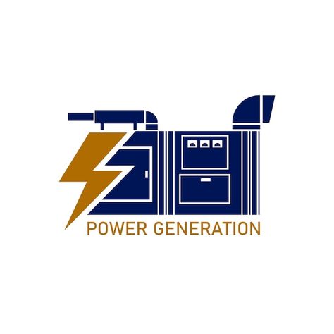 Vector vector electric power generator a... | Premium Vector #Freepik #vector Energy Logo, Electric Generator, Dual Fuel Generator, Power Generator, Wes Anderson, Electric Power, Anime Sketch, Vector Photo, Vector Logo