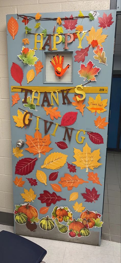 #doordecoratingcontest #doordecorating autumn fall themed for thanksgiving with Shakespeare quotes about gratitude (this was an English Class) hand turkey in the middle :p Thanksgiving Day Door Decorations, Door Decoration Thanksgiving, Thanksgiving Board Ideas For School, Thanksgiving Decor Classroom, Thanksgiving Class Door, Thanksgiving Door Decorations Classroom, Quotes About Gratitude, Thanksgiving Door Decorations, Turkey Theme