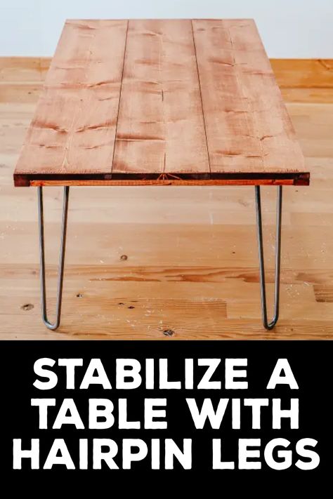 How to Stabilize a Table With Hairpin Legs Pin Leg Dining Table, Hair Pin Leg Coffee Table, Hair Pin Legs Table Diy, Hairpin Legs Diy, Picnic Table Plans, Hairpin Table, Hairpin Leg Table, Old Coffee Tables, Pin Legs