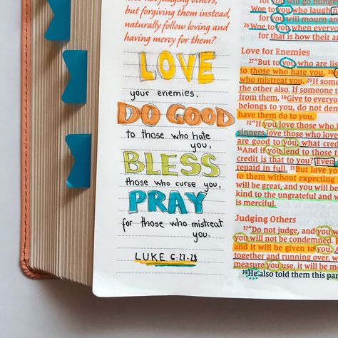 Luke 6:27-28 Luke 6 Bible Journaling, Luke 6:27-28, Luke 6 27 28, Journal Bible Quotes, Scripture Journal, Journal Bible, Luke 6, Study Scripture, Study Journal