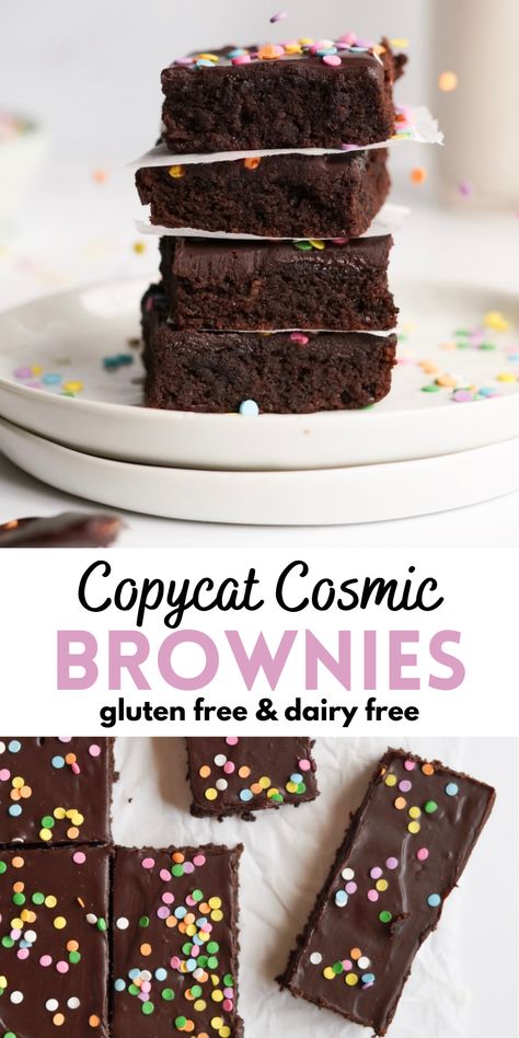 Dairy Free Deserts, Gluten Free Dairy Free Dessert, Dairy Free Brownies, Cosmic Brownies, Dairy Free Treats, The Lunchbox, Dairy Free Chocolate Chips, Healthy Version, Dairy Free Gluten Free