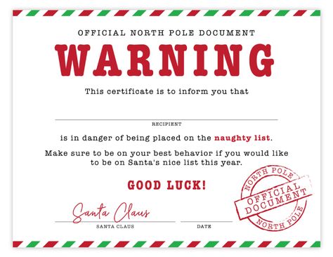 Naught Or Nice List Free Printable, Elf On Shelf Printables, Santa Gift Tags Printable, Elf Stuff, Elf Buddy, Free Printable Envelopes, Christmas Gift Certificate, Mother's Day Printables, Nice List Certificate