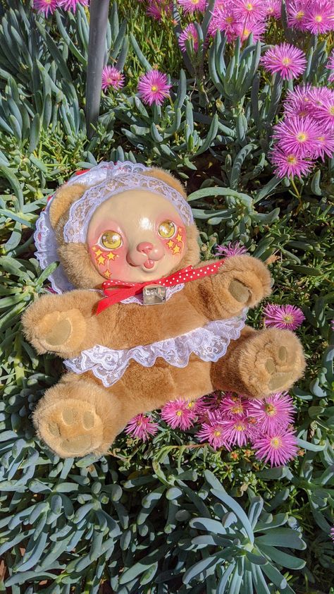 Clay Face Bear, Anti Bear, Clay Face Plushies, Creepy Stuffed Animals, Diy Plush Dolls, Gift Baskets For Him, Clay Bear, Custom Stuffed Animal, Custom Lps