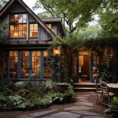 Hippy House Exterior, Witchy House Exterior Modern, Boho Cottage Exterior, Modern Boho House Exterior, Whimsigoth House Exterior, Maximalist House Exterior, Small Cozy House Exterior, Eclectic House Exterior, Witchy House Exterior