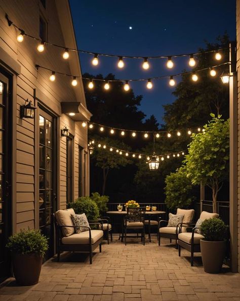 20 Stunning Hanging Patio Light Ideas – ToolzView Hanging Lights In Balcony, Hanging Lights Patio, Hanging Deck Lights, Deck Lights Ideas Hanging, Patio Lights Indoors, Patio Light Ideas, Hanging Patio Lights, Deck Renovation, Market Lighting