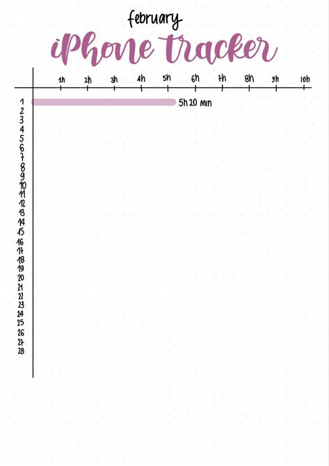 Iphone tracker bujo idea #iphonetracker #aesthetic #bulletjournal #bujoideas #bulletjournalideas #bujoinspiration #february #februarybulletjournal #inspiration 2025 Tracker Ideas, Bujo Phone Tracker, Phone Tracker Bullet Journal, January Habit Tracker Bullet Journal, Screen Time Tracker Bullet Journal, 2025 Tracker, Bujo Templates, Screen Time Tracker, November Bujo