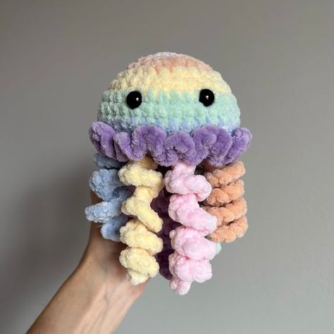 NO SEW Crochet Pattern: Jasmine the Jellyfish Amigurumi, Beginner Friendly, PDF, Amigurumi Tutorial, crochet jellyfish pattern Crochet toys patterns free amigurumi #crochettoyspatternsfreeamigurumi #crochet #crochettoy #crochetpattern #crochetpatterns 1.568 Pumpkin Jellyfish, Crochet Jellyfish Pattern, Amigurumi Beginner, Toys Quotes, Jellyfish Amigurumi, Amigurumi Jellyfish, No Sew Crochet Pattern, No Sew Crochet, Jellyfish Pattern