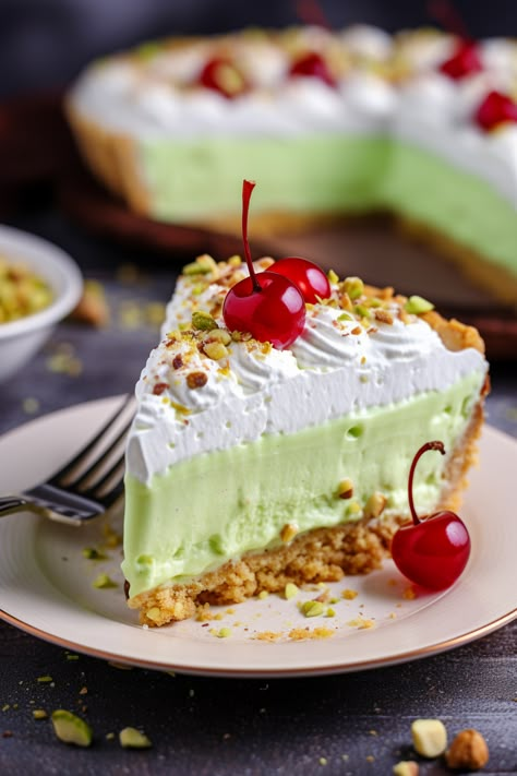 Easy Pistachio Cream Pie Lemon Truffle, Pistachio Pie, Pistachio Cheesecake, Almond Crust, Creamy Pie, Pistachio Cream, Pistachio Pudding, Almond Crusted, Cream Pie Recipes