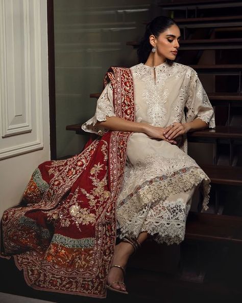 Sana Safinaz Couture on Instagram: "Ready-to-Wear Luxury Collection A canvas of refinement unfolds as a symphony of cutwork, embroidery, and lace intertwines. Now available exclusively at Sana Safinaz Couture Atelier (Karachi & Lahore) Jewelry Credits: @zisamobyfmt #SanaSafinaz #Couture #SanaSafinazCouture" Sana Safinaz, Cutwork Embroidery, Luxury Collection, Cut Work, Ready To Wear, Couture, Embroidery, My Style, Lace