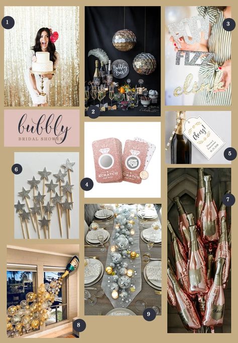 A Bubbly New Year’s Eve Bridal Shower – My Wedding Favors New Year New Name Bridal Shower, New Year Bridal Shower Ideas, Wedding Shower Themes, Nye Wedding, New Years Eve Weddings, Bridal Show, Bridal Shower Theme, New Year’s Eve, Eve Parties