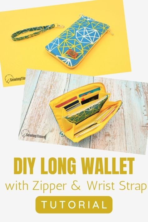 This wallet has a sleek design with practical features, making it very functional for everyday use. The long design allows you to carry a variety of items and storage for all of your cards, money, change and more. Zipper Wallet Sewing Pattern, Zipper Wallet Tutorial, Diy Wallet Pattern Free, Zipper Wallet Diy, Sewing Wallet, Diy Wallet Pattern, Wallet Pattern Free, Diy Pouch, Wallet Sewing Pattern