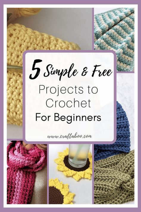 5 Simple & Free Projects to Crochet for Beginners – Craft-a-Boo Chroching Beginners, Crochet For Kids Beginner, Easy Beginner Crochet Patterns Free, How To Crochet For Beginners Step By Step, Beginner Crochet Projects Step By Step, Quick Crochet Patterns Free, 2024 Crochet, Easy Beginner Crochet Patterns, Knitted Washcloth Patterns